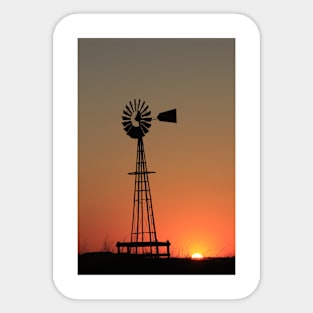 Kansas Windmill at Sunset Sticker